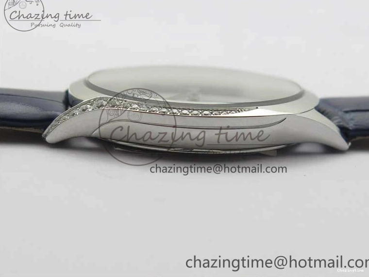 0412 Ladies’ De Ville Trésor Diamond Blue Dial Blue Fabric Watch OXF 1:1 Best Edition Swiss Quartz Upgraded 7892